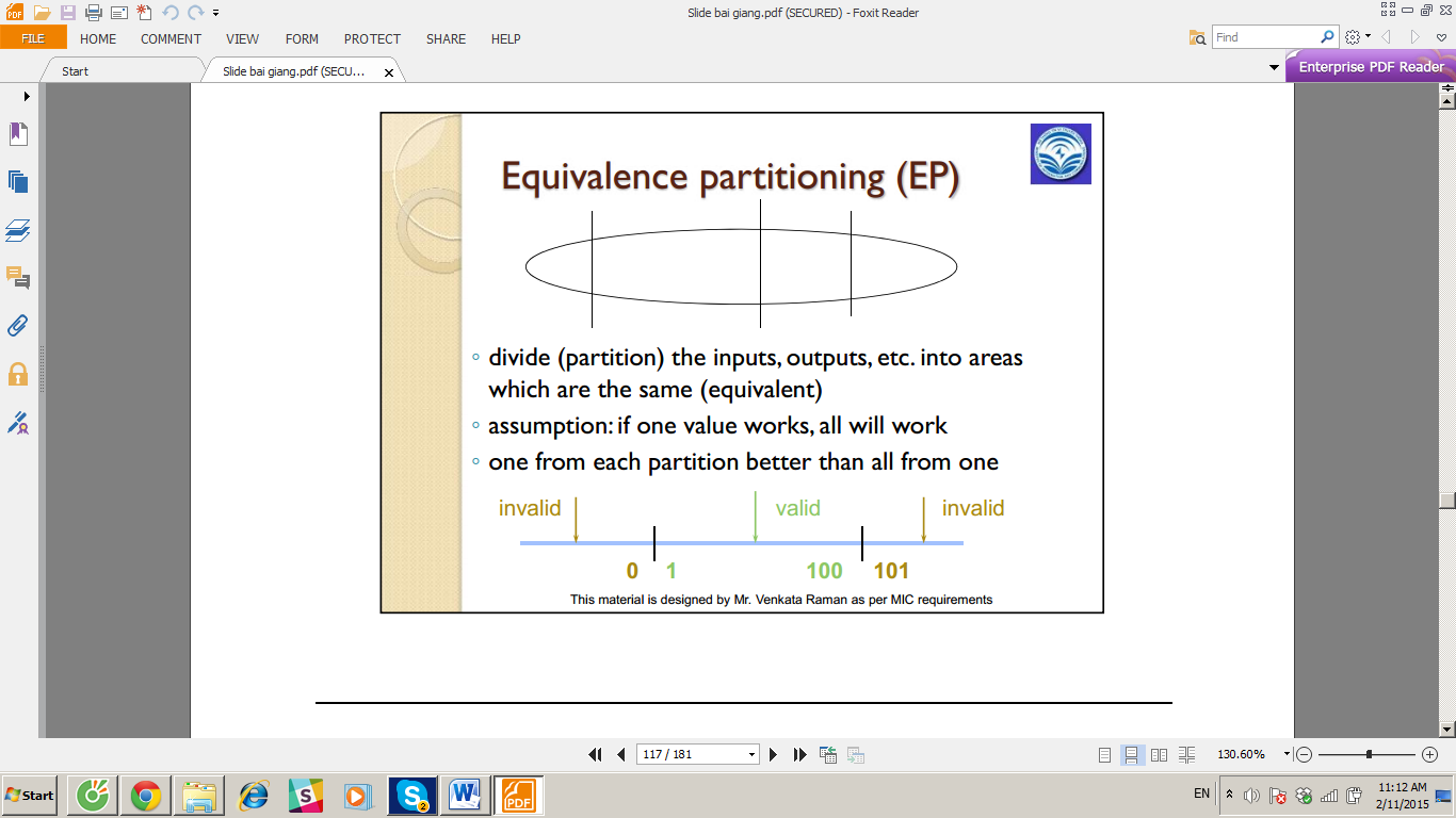 equivalence partitioning